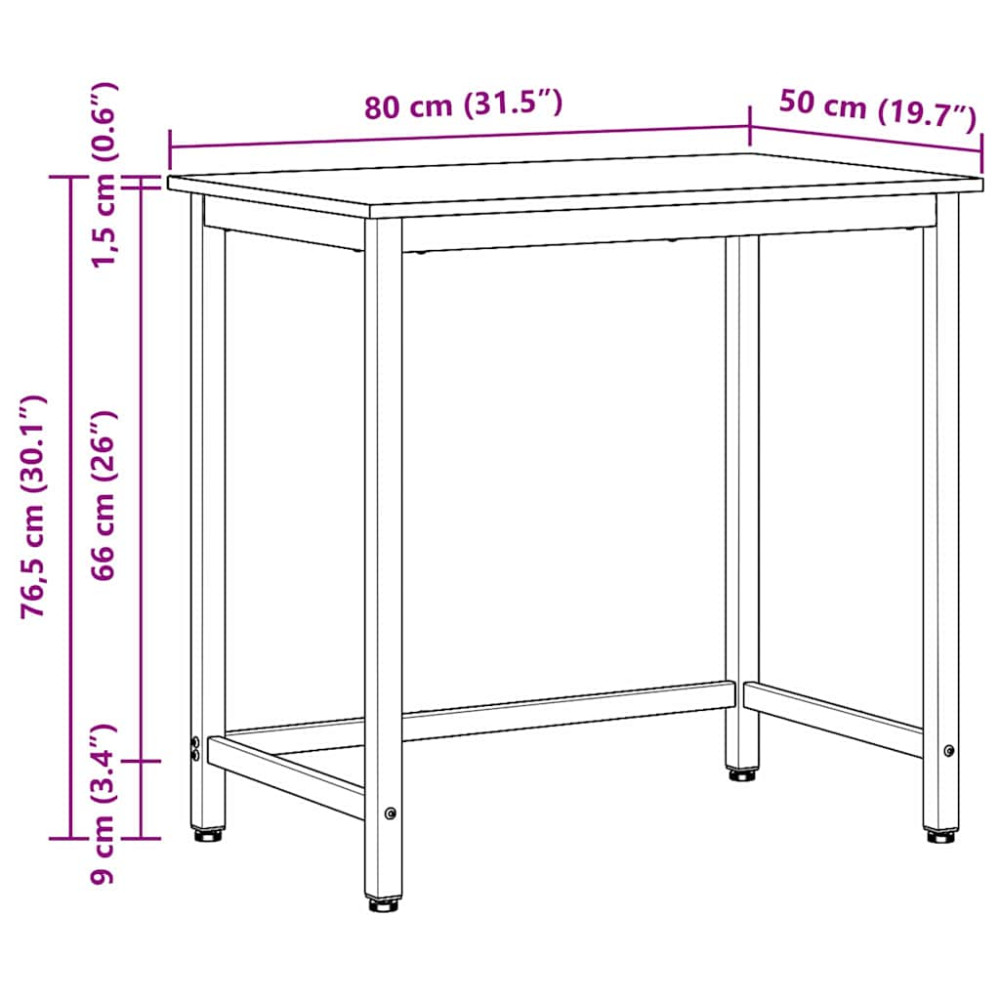 Produktbild för bord Grå Sonoma 100 x 50 x 76,5 cm Konstruerat trä och stål