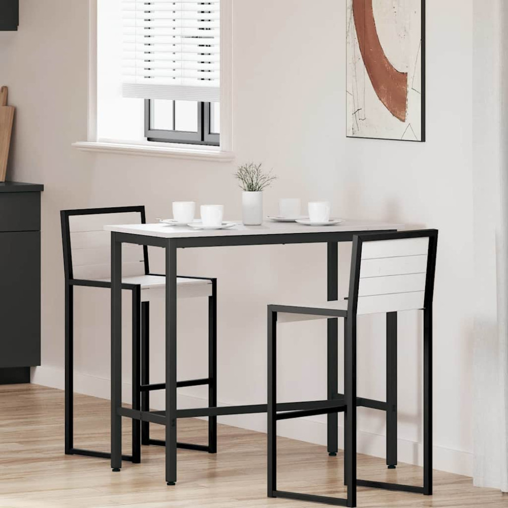 Produktbild för bord Vit 100 x 50 x 91 cm Konstruerat trä och stål