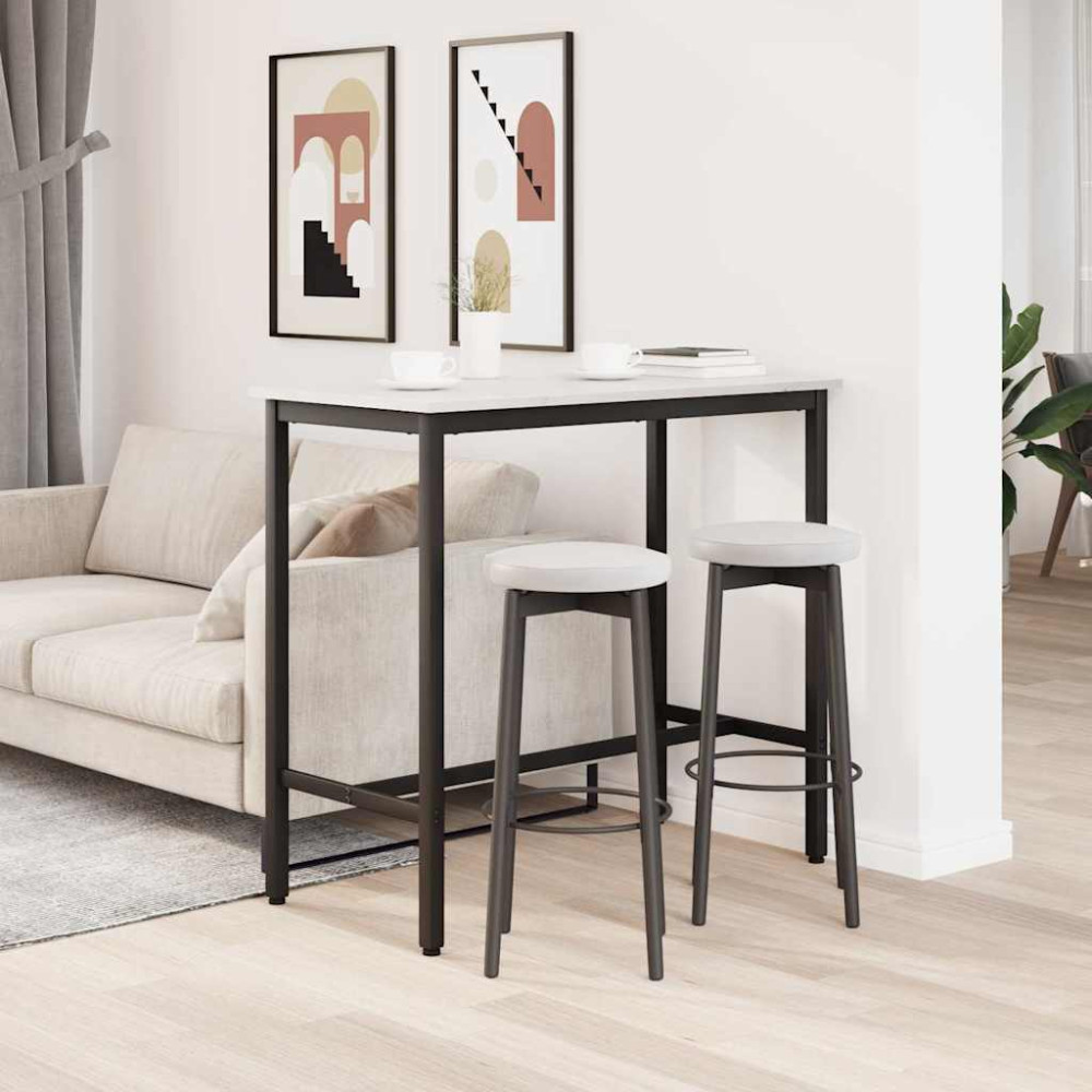 Produktbild för bord Vit 100 x 50 x 91 cm Konstruerat trä och stål