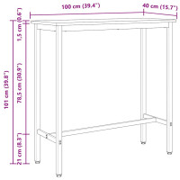 Produktbild för bord Vit 100 x 40 x 101 cm Konstruerat trä och stål