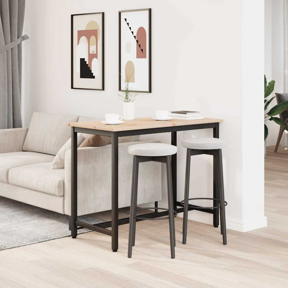 Produktbild för bord Naturfärg 100 x 50 x 77 cm Konstruerat trä och stål