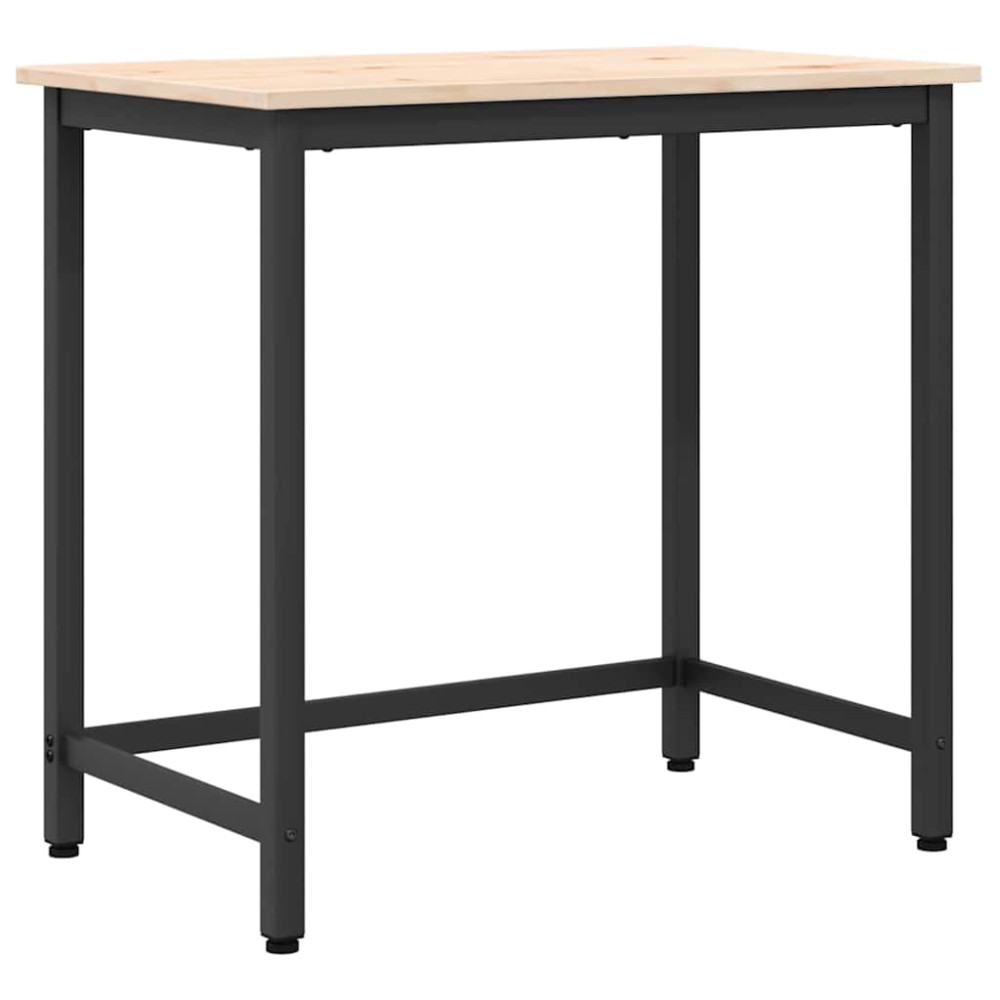 Produktbild för bord Naturfärg 80 x 50 x 77 cm Konstruerat trä och stål
