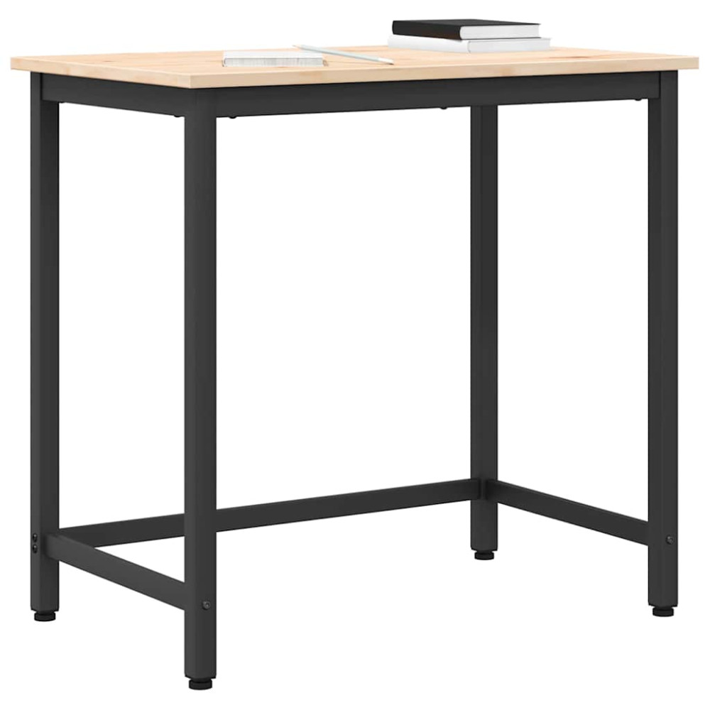Produktbild för bord Naturfärg 80 x 50 x 77 cm Konstruerat trä och stål