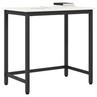 Produktbild för bord Vit 80 x 50 x 77 cm Konstruerat trä och stål