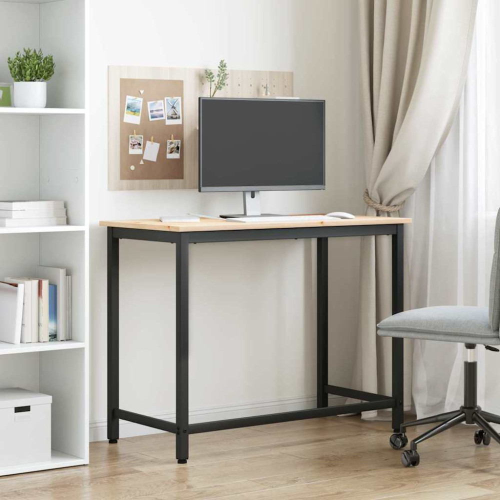 Produktbild för bord Naturfärg 100 x 50 x 77 cm Konstruerat trä och stål