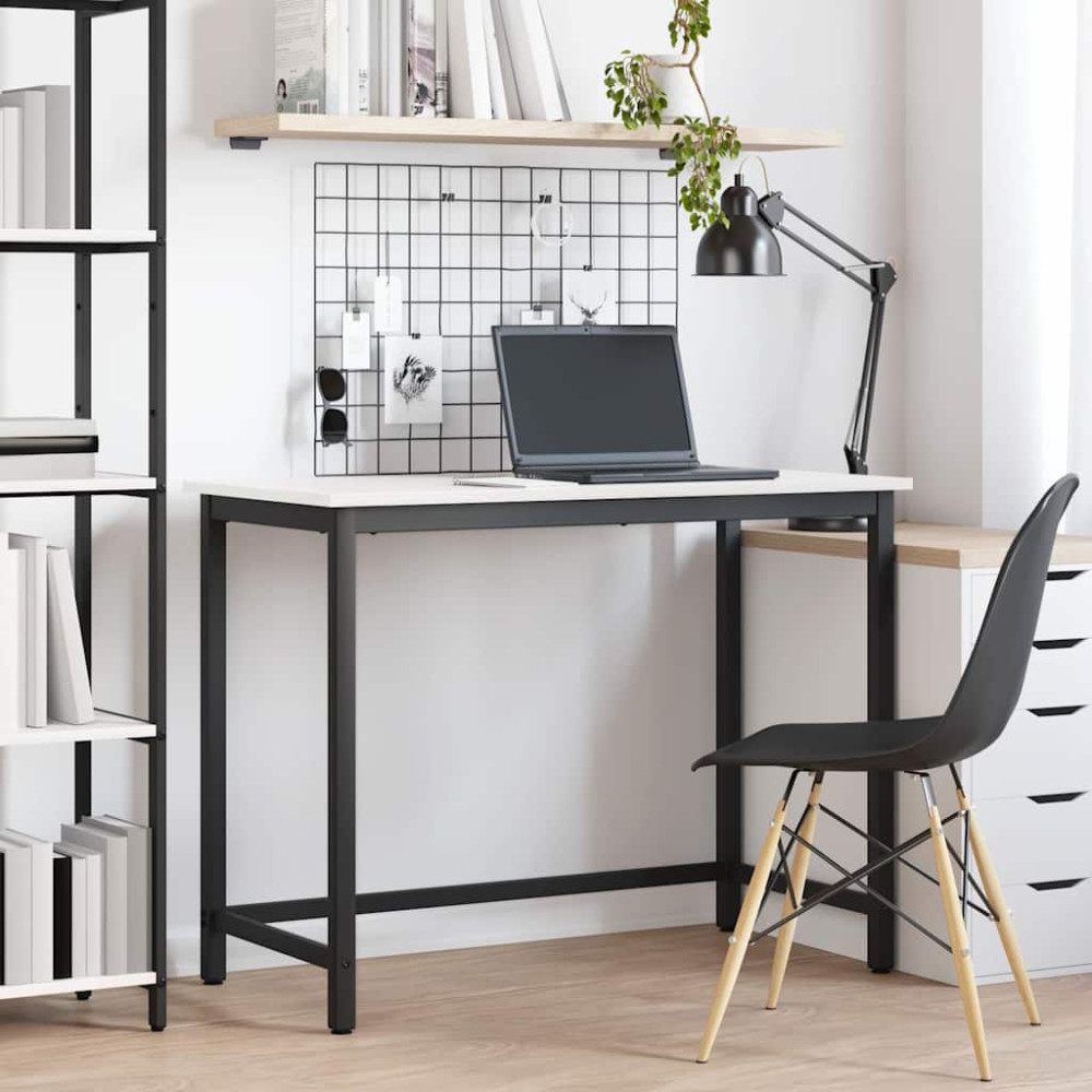 Produktbild för bord Vit 100 x 50 x 77 cm Konstruerat trä och stål