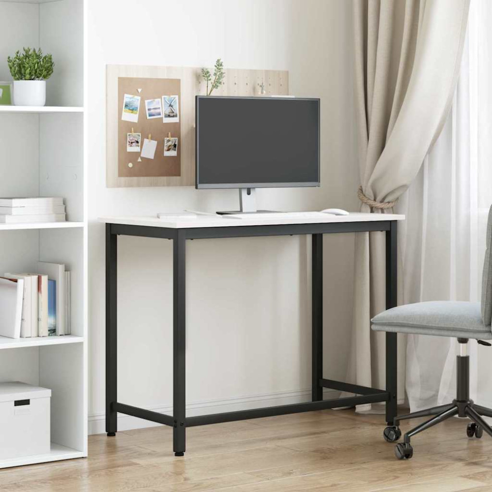 Produktbild för bord Vit 100 x 50 x 77 cm Konstruerat trä och stål