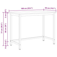 Produktbild för bord Vit 100 x 50 x 77 cm Konstruerat trä och stål