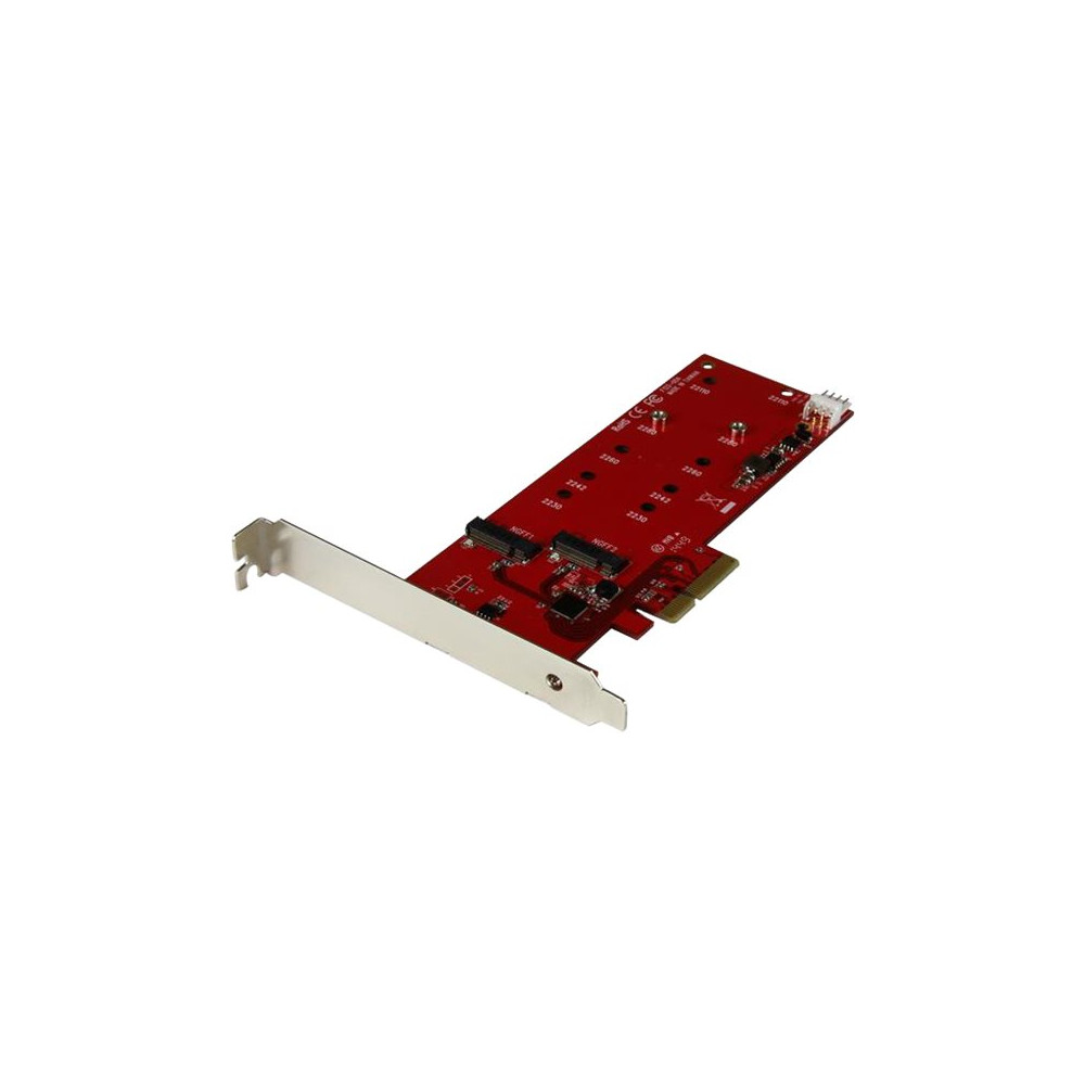 Produktbild för Startech 2x M.2 SATA SSD Controller Card - PCIe - PCI Express M.2 SATA III Controller - NGFF Card Adapter (PEX2M2) - kontrollerkort - M.2 Card / SATA 6Gb/s - PCIe 2.0 x2
