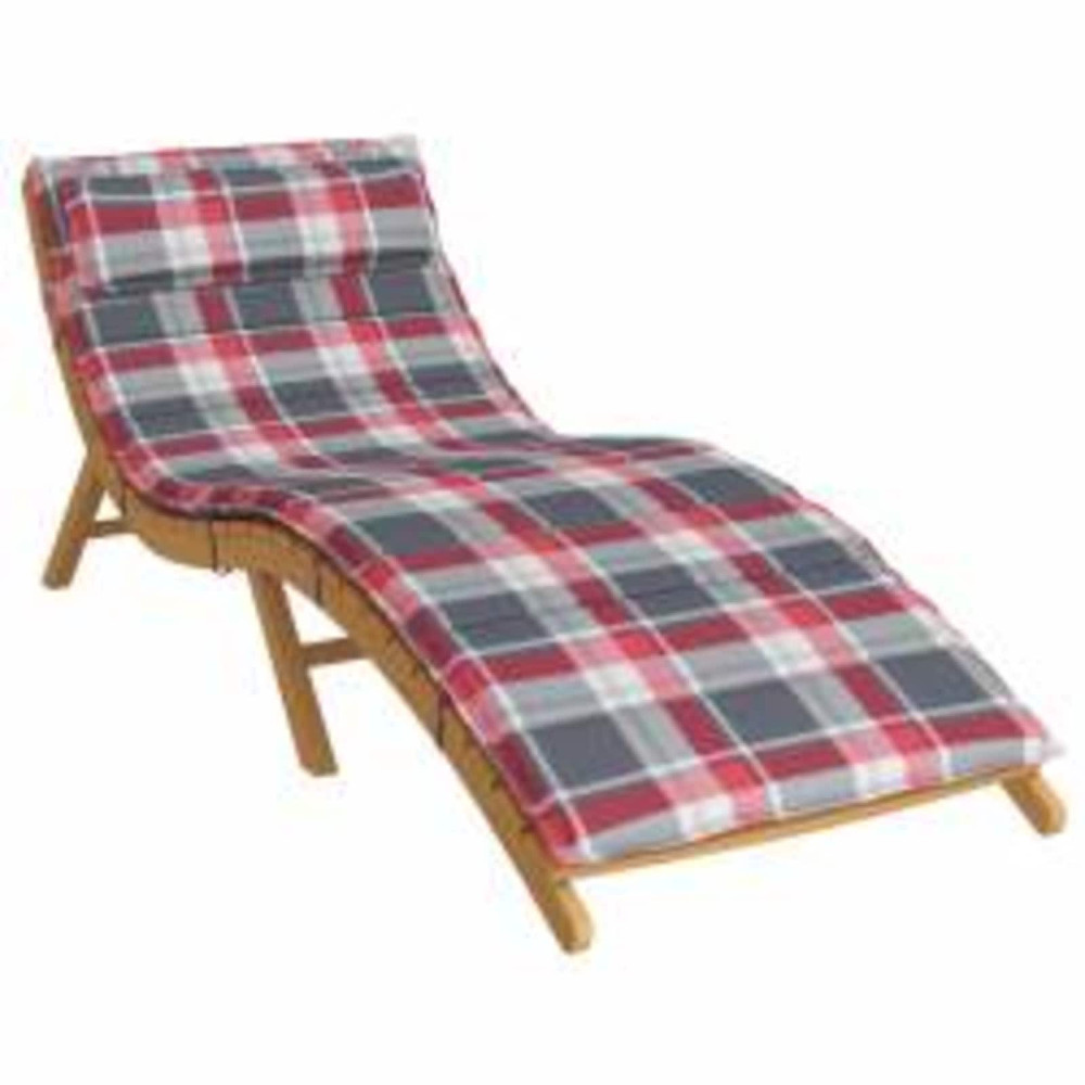 Produktbild för Solsängkudde Röd och grå 178 x 60 x 4 cm Oxford tyg