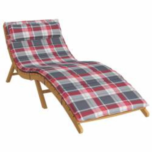 vidaXL Solsängkudde Röd och grå 178 x 60 x 4 cm Oxford tyg