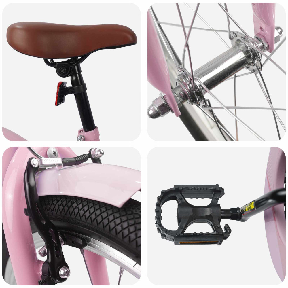 Produktbild för Barncykel 20 Tum för 6-11 år gamla Ljusrosa