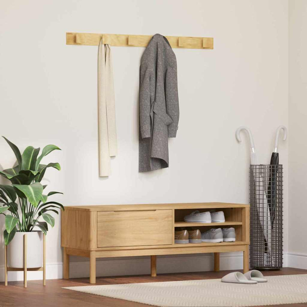 Produktbild för Hallbänk med låda FLORO Vaxbrun 115 x 40 x 45 cm Massiv furu