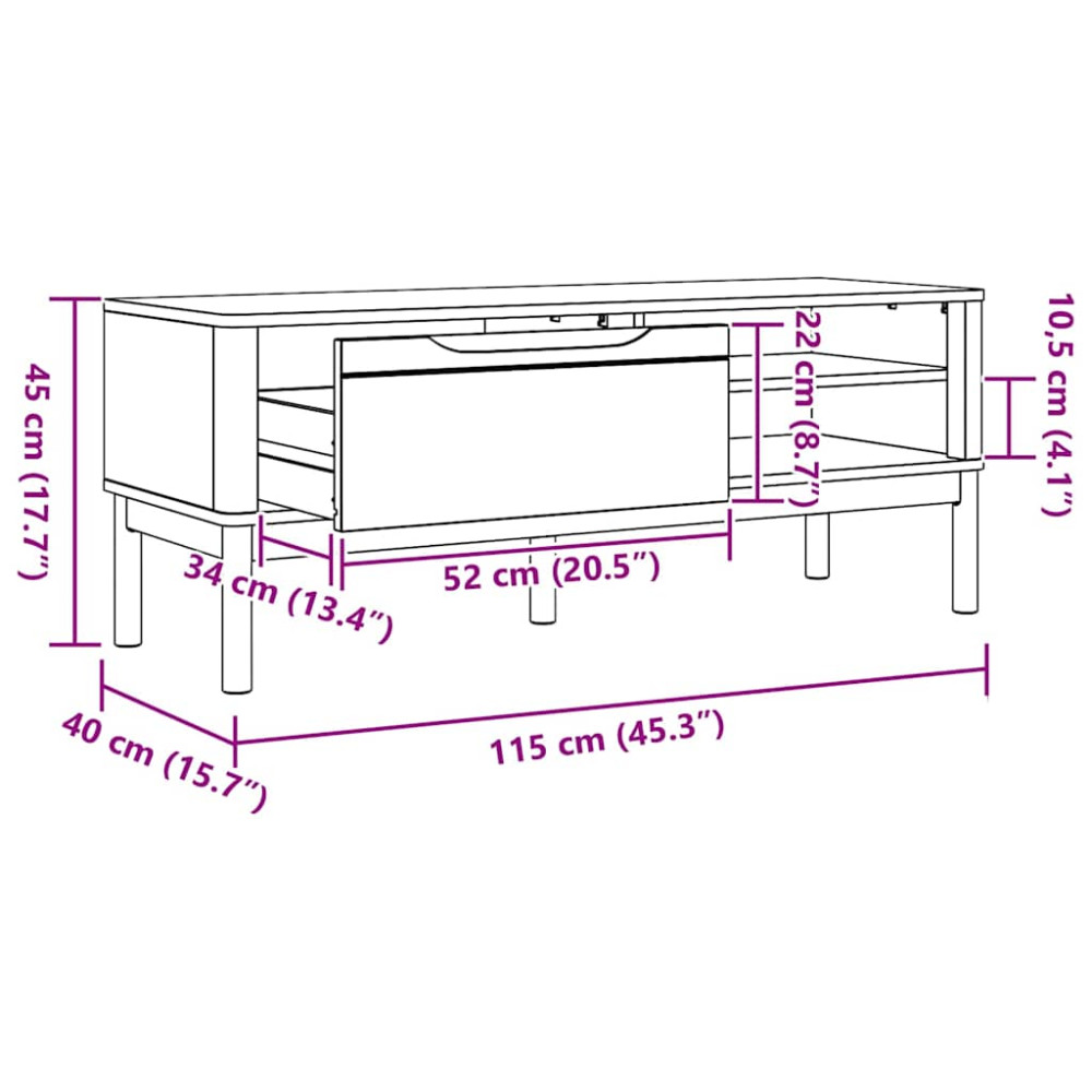 Produktbild för Hallbänk med låda FLORO Vaxbrun 115 x 40 x 45 cm Massiv furu