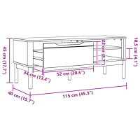 Produktbild för Hallbänk med låda FLORO Vaxbrun 115 x 40 x 45 cm Massiv furu