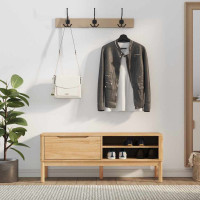 Produktbild för Hallbänk med låda FLORO Vaxbrun 115 x 40 x 45 cm Massiv furu