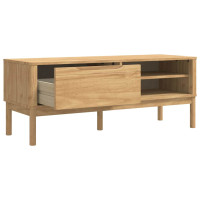 Produktbild för Hallbänk med låda FLORO Vaxbrun 115 x 40 x 45 cm Massiv furu