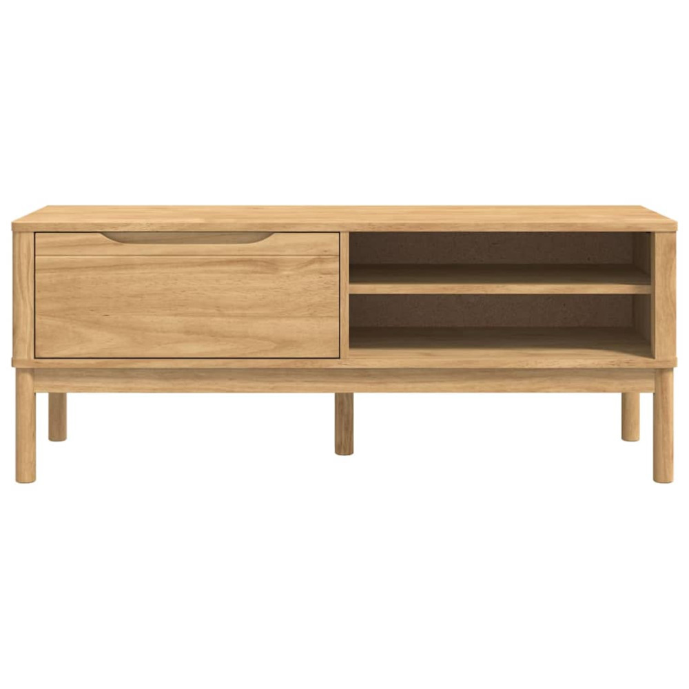 Produktbild för Hallbänk med låda FLORO Vaxbrun 115 x 40 x 45 cm Massiv furu