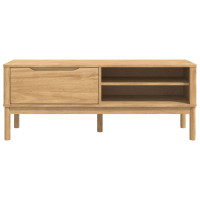 Produktbild för Hallbänk med låda FLORO Vaxbrun 115 x 40 x 45 cm Massiv furu