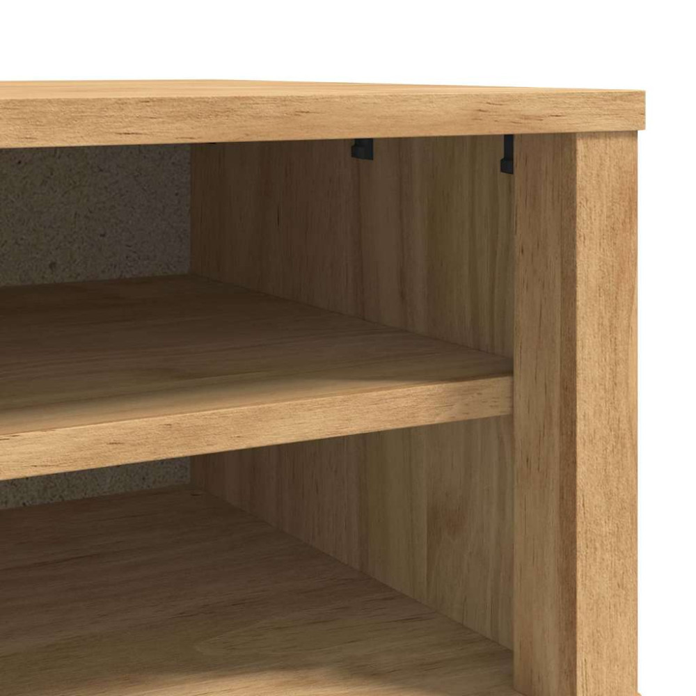 Produktbild för Hallbänk med låda FLORO Vaxbrun 115 x 40 x 45 cm Massiv furu