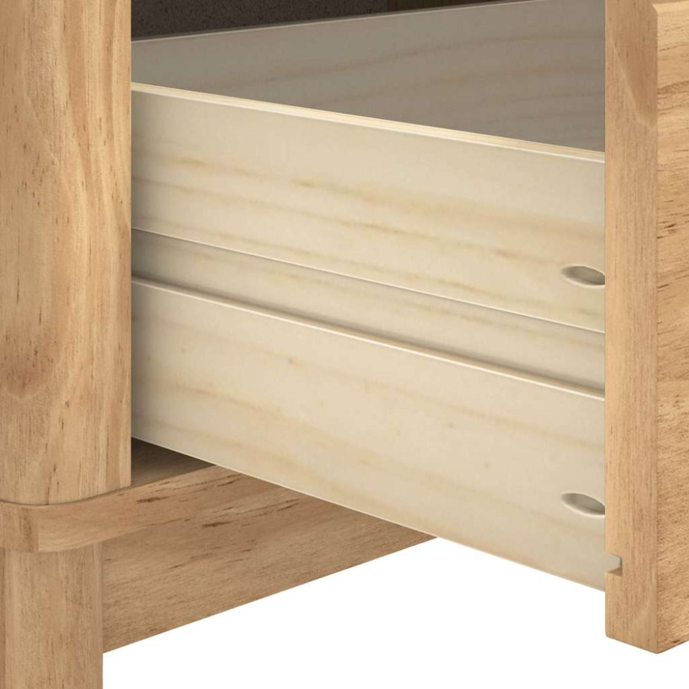 Produktbild för Hallbänk med låda FLORO Vaxbrun 115 x 40 x 45 cm Massiv furu