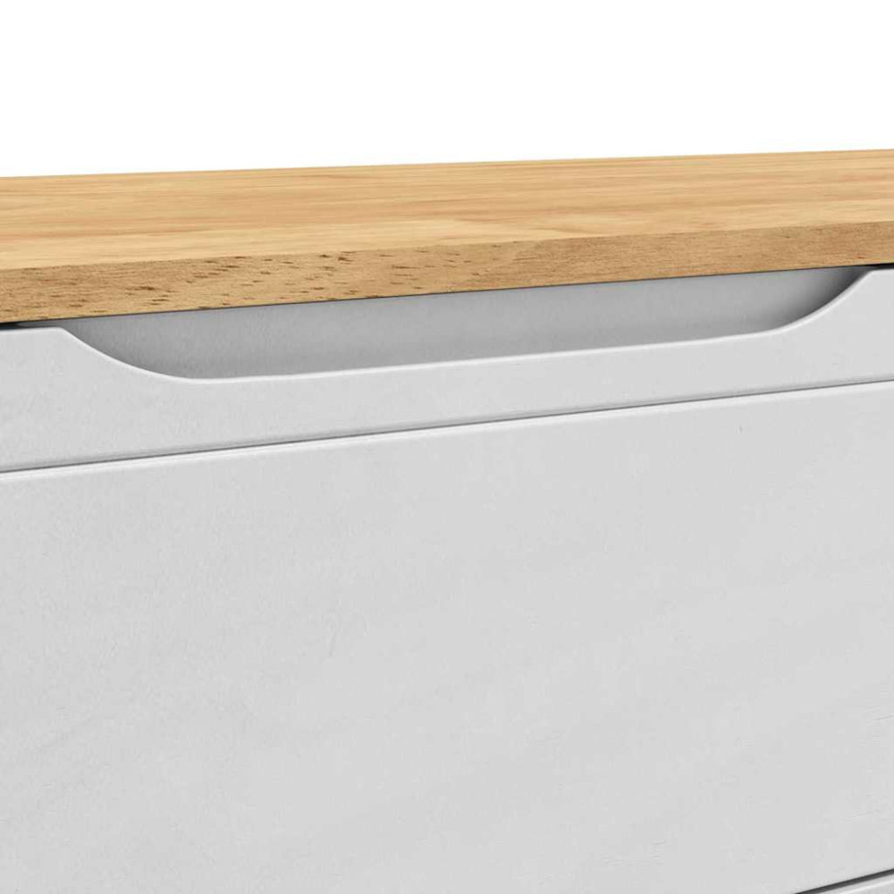 Produktbild för Hallbänk med låda FLORO Vit 115 x 40 x 45 cm Massiv furu