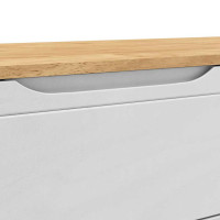 Produktbild för Hallbänk med låda FLORO Vit 115 x 40 x 45 cm Massiv furu
