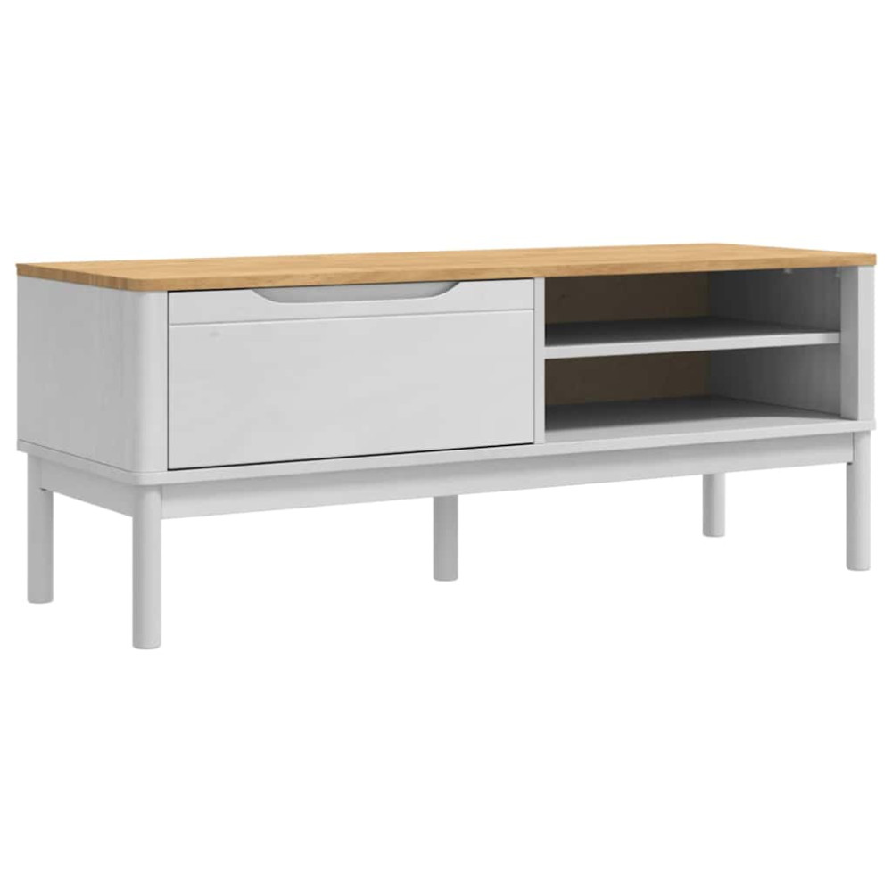 Produktbild för Hallbänk med låda FLORO Vit 115 x 40 x 45 cm Massiv furu