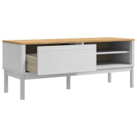 Produktbild för Hallbänk med låda FLORO Vit 115 x 40 x 45 cm Massiv furu