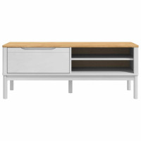 Produktbild för Hallbänk med låda FLORO Vit 115 x 40 x 45 cm Massiv furu