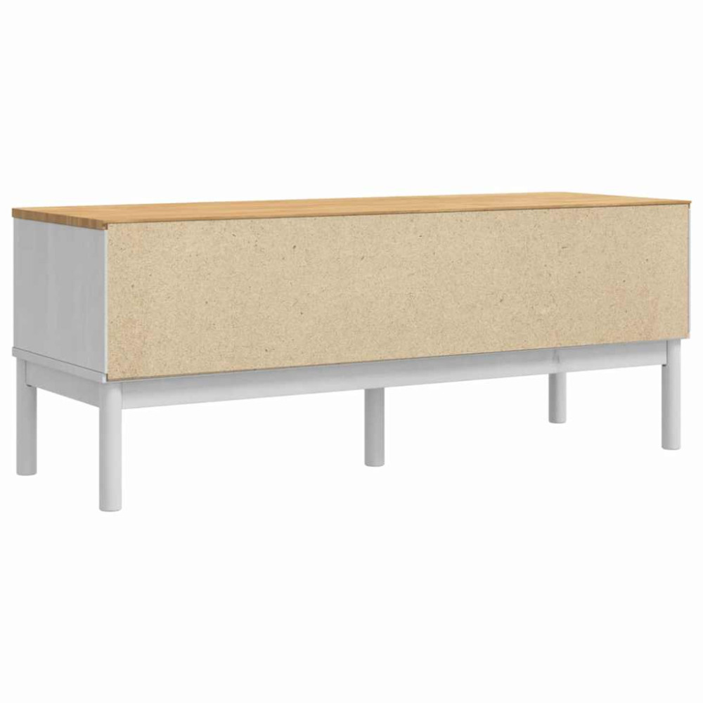 Produktbild för Hallbänk med låda FLORO Vit 115 x 40 x 45 cm Massiv furu