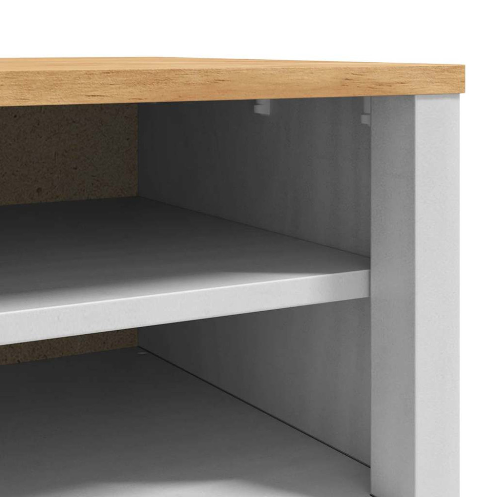 Produktbild för Hallbänk med låda FLORO Vit 115 x 40 x 45 cm Massiv furu