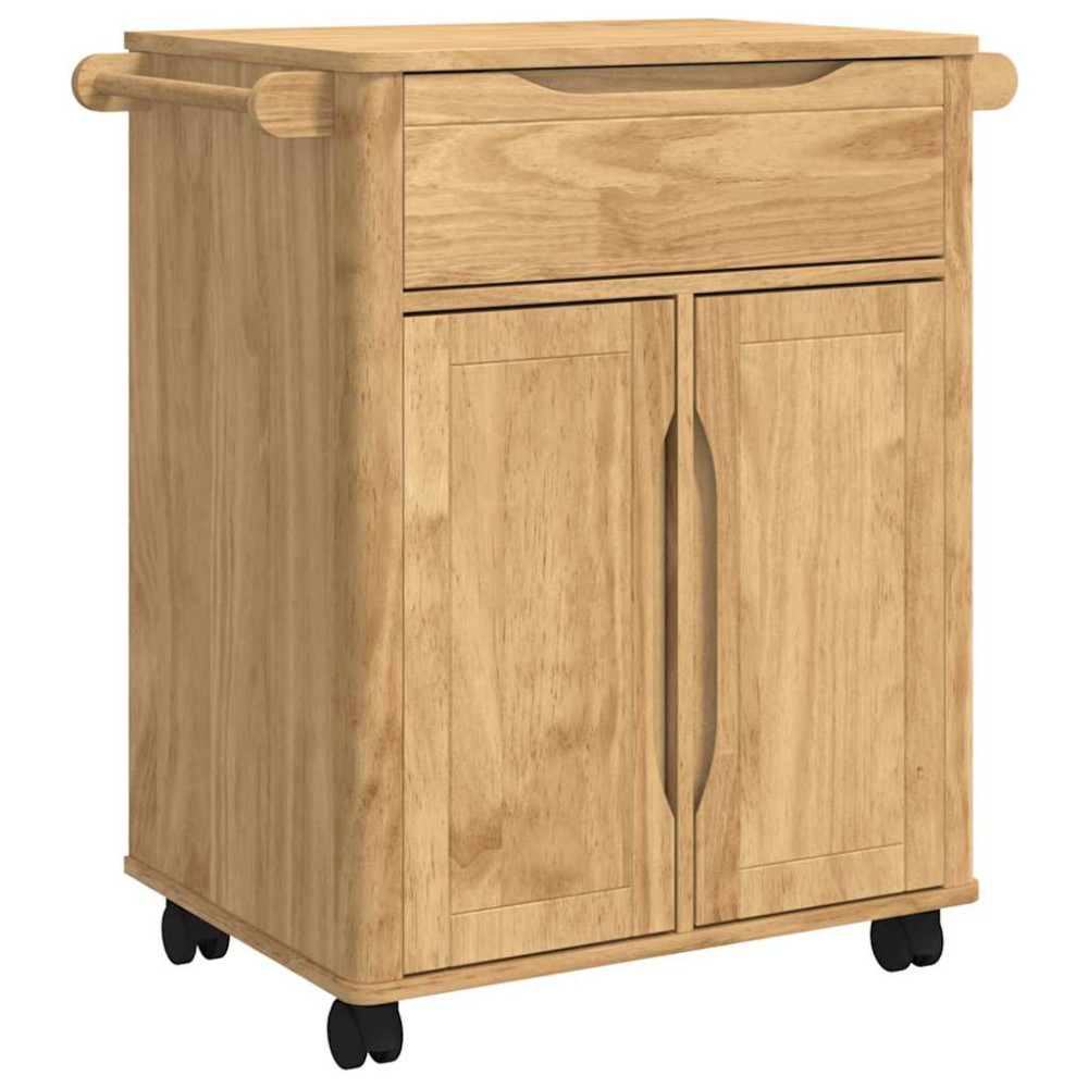 Produktbild för Köksvagn FLORO Vaxbrun 72,5 x 45 x 80 cm Massiv furu