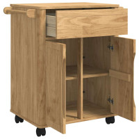 Produktbild för Köksvagn FLORO Vaxbrun 72,5 x 45 x 80 cm Massiv furu
