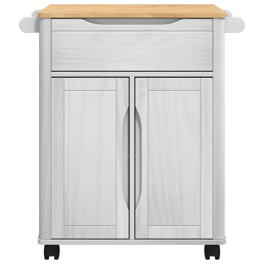 Produktbild för Köksvagn FLORO Vit 72,5 x 45 x 80 cm Massiv furu