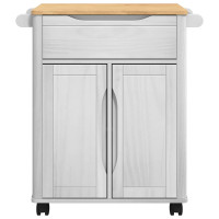 Produktbild för Köksvagn FLORO Vit 72,5 x 45 x 80 cm Massiv furu