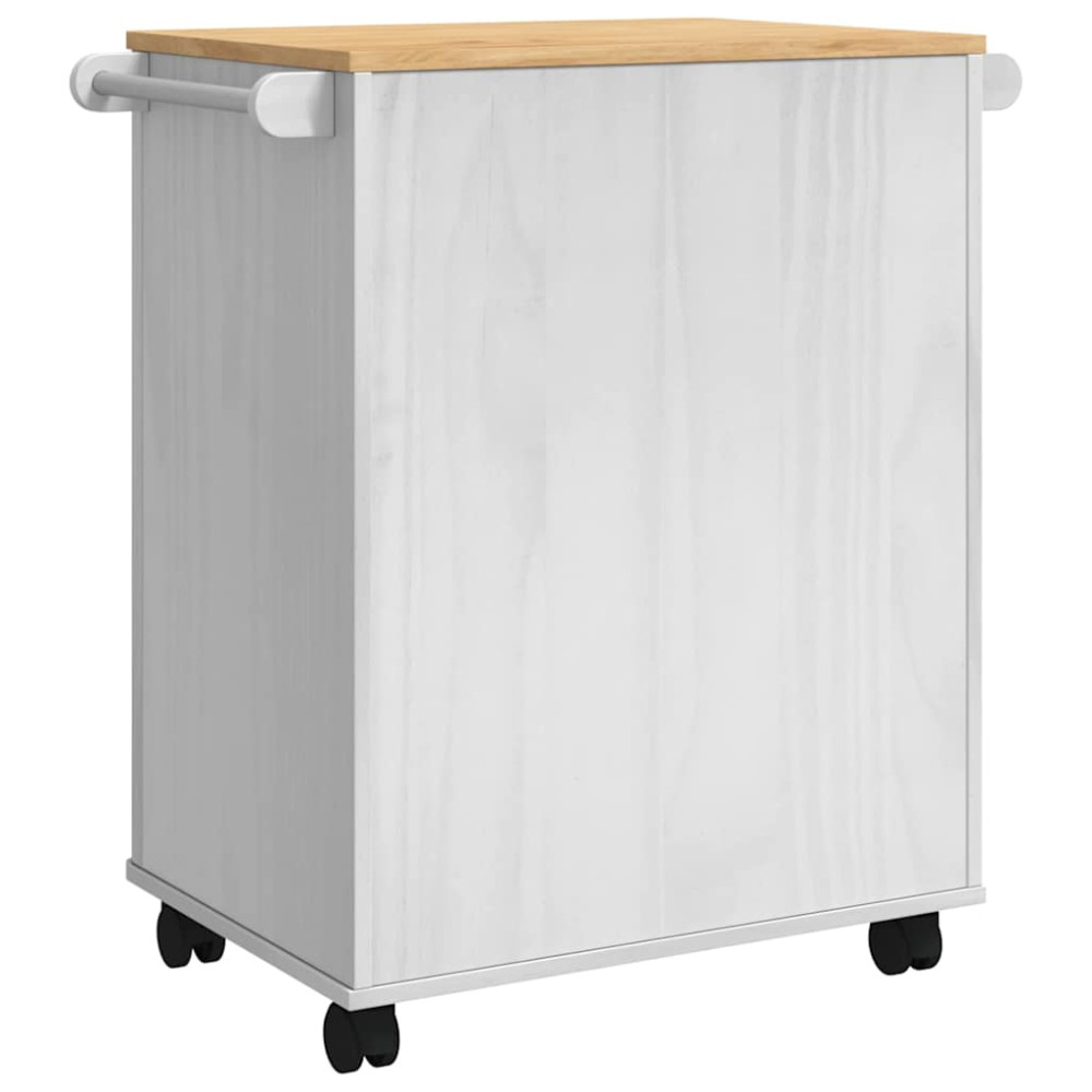 Produktbild för Köksvagn FLORO Vit 72,5 x 45 x 80 cm Massiv furu