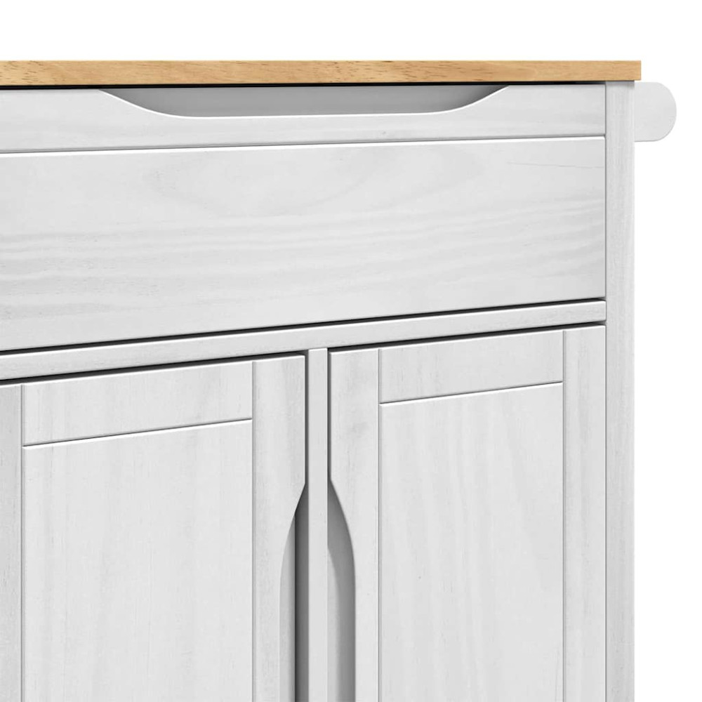 Produktbild för Köksvagn FLORO Vit 72,5 x 45 x 80 cm Massiv furu