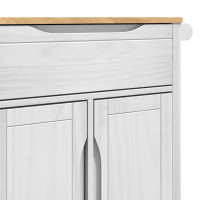 Produktbild för Köksvagn FLORO Vit 72,5 x 45 x 80 cm Massiv furu