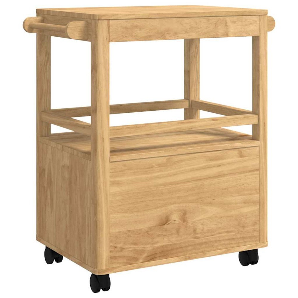 Produktbild för Köksvagn FLORO Vaxbrun 72,5 x 45 x 80 cm Massiv furu