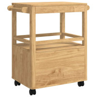 Produktbild för Köksvagn FLORO Vaxbrun 72,5 x 45 x 80 cm Massiv furu