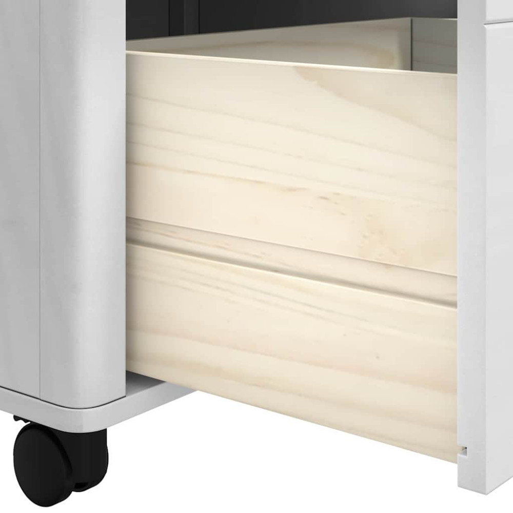 Produktbild för Köksvagn FLORO Vit 72,5 x 45 x 80 cm Massiv furu