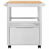 Produktbild för Köksvagn FLORO Vit 72,5 x 45 x 80 cm Massiv furu
