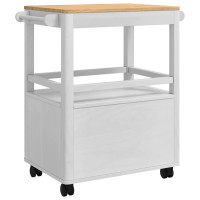 Produktbild för Köksvagn FLORO Vit 72,5 x 45 x 80 cm Massiv furu