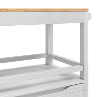 Produktbild för Köksvagn FLORO Vit 72,5 x 45 x 80 cm Massiv furu