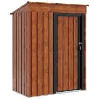 Produktbild för Trädgårdsskjul Brun 137 x 81 x 180 cm Metall