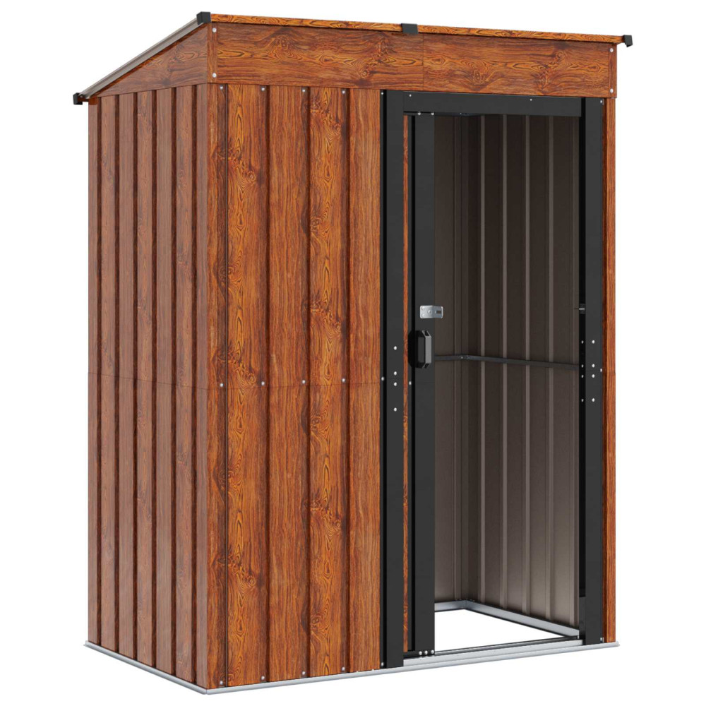Produktbild för Trädgårdsskjul Brun 137 x 81 x 180 cm Metall