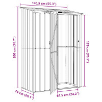 Produktbild för Trädgårdsskjul Antracit 140,5 x 74 x 200 cm Metall