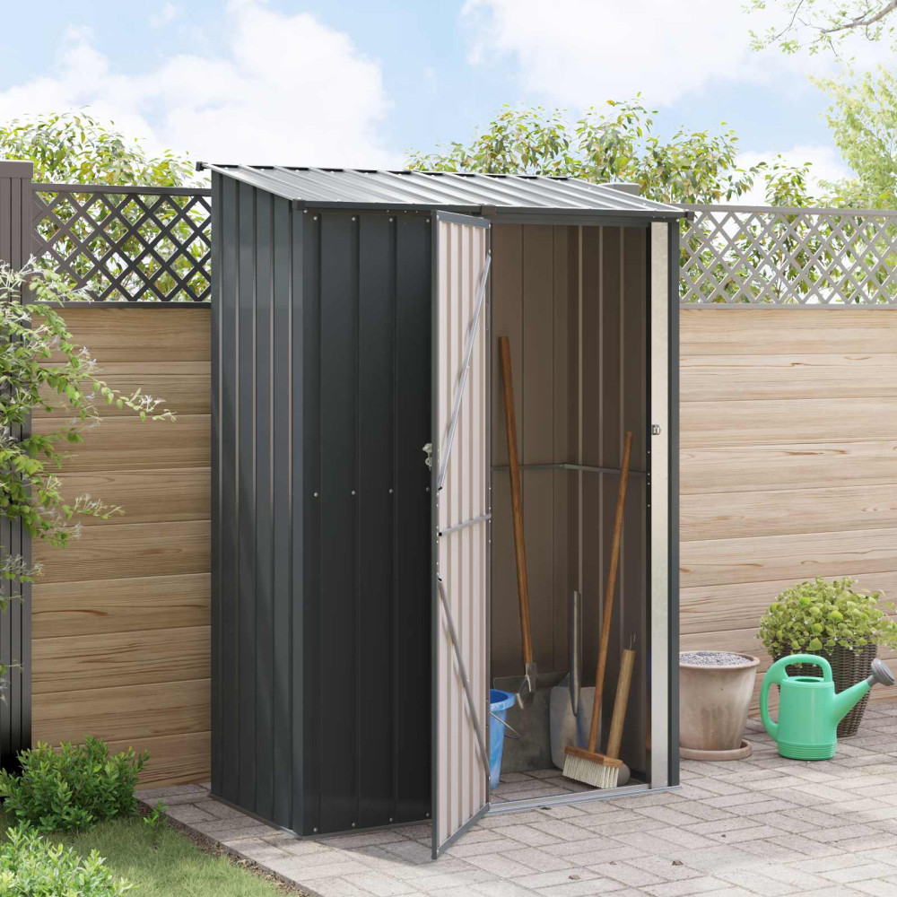 Produktbild för Trädgårdsskjul Antracit 140,5 x 74 x 200 cm Metall