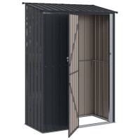 Produktbild för Trädgårdsskjul Antracit 140,5 x 74 x 200 cm Metall